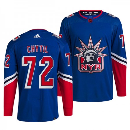 New York Rangers Dresy Filip Chytil 72 Adidas 2022-23 Modrý Reverse Retro 2.0 Authentic - Pánské